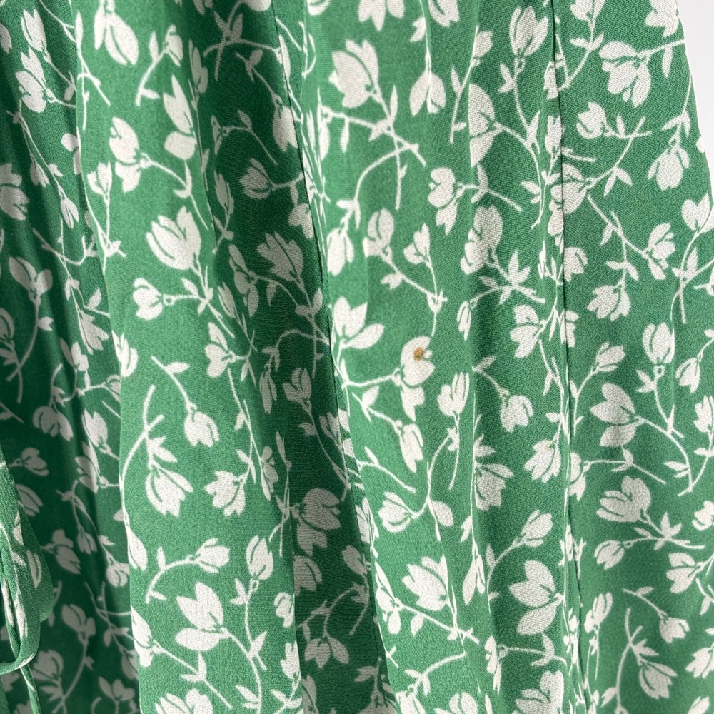 Reformation Thora Floral Wrap Mini Dress Cilantro Green Women Size XS Sleeveless - Picture 9 of 9